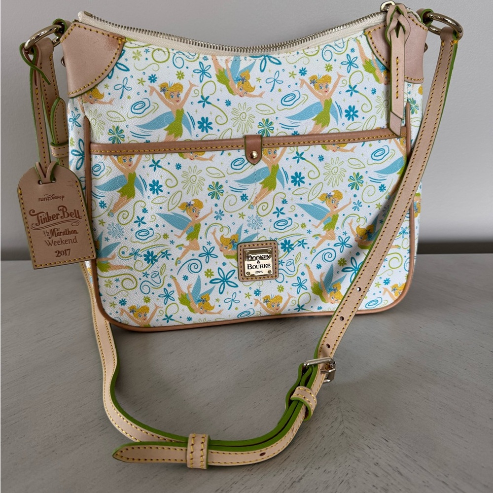 Dooney & Bourke Tinker Bell White Blue Green Crossbody Bag
